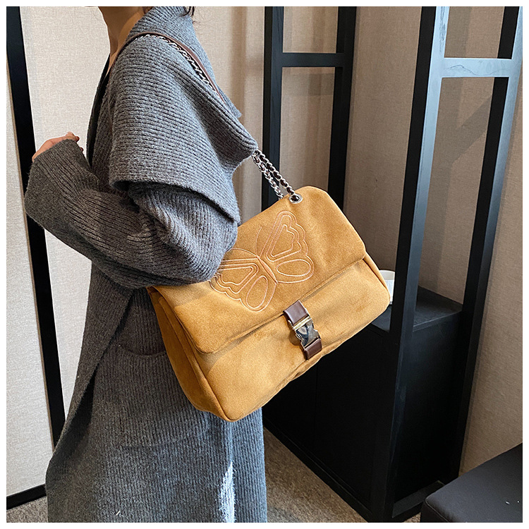 Nuova borsa a tracolla con catena monospalla di grande capacità, borsa da donna, borsa a tracolla con farfalla ricamata, borsa Maillard_voghion.com