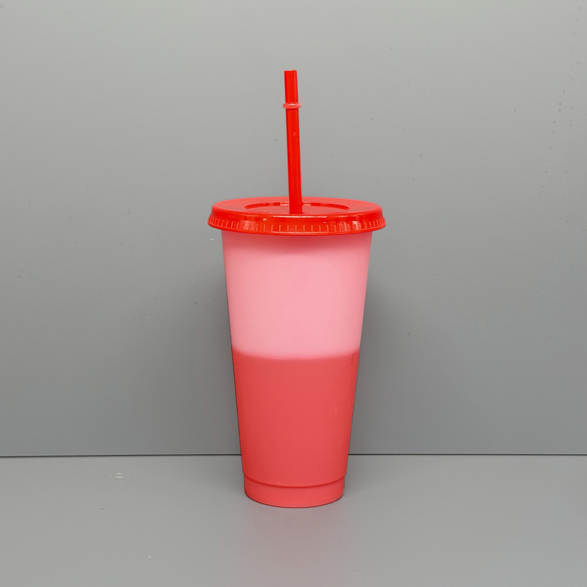Vaso de 16oz 24oz 710ml sensible a la temperatura que cambia de color, vaso esmerilado de Amazon con tapa y pajita.
