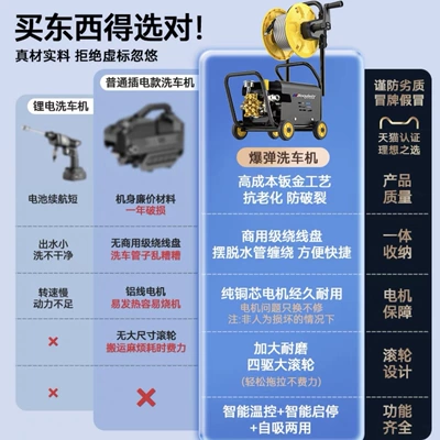 Ultra-high pressure household cleaning machine high-power commercial car washing machine farm washing wall courtyard artifact (High pressure car wash water gun) - pure-copper-motor-lasts-for-8-hours