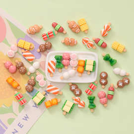 迷你食玩关东煮串串 diy奶油胶发夹美甲娃娃屋玩具摆件树脂饰品