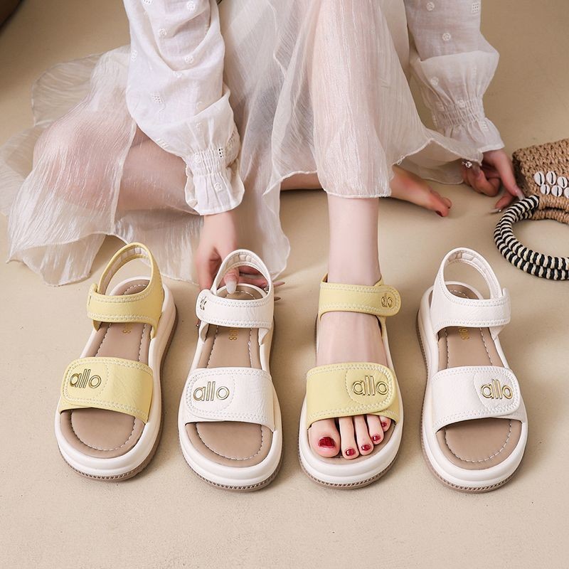 2026 nuevo estilo coreano de verano universal muffin con suela gruesa antideslizante casual de playa suave zapatos deportivos de arena