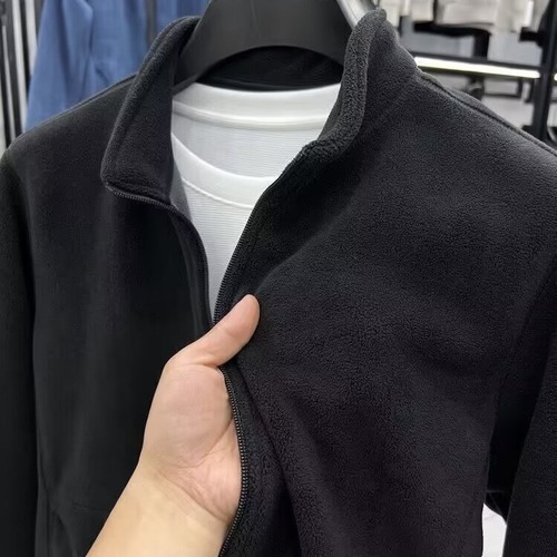 Fashion Plush Fleece Jacket for Men, Autumn/Winter Balaclava Inner Jacket for Men, Winter/autumn Style Fleece Top for Men