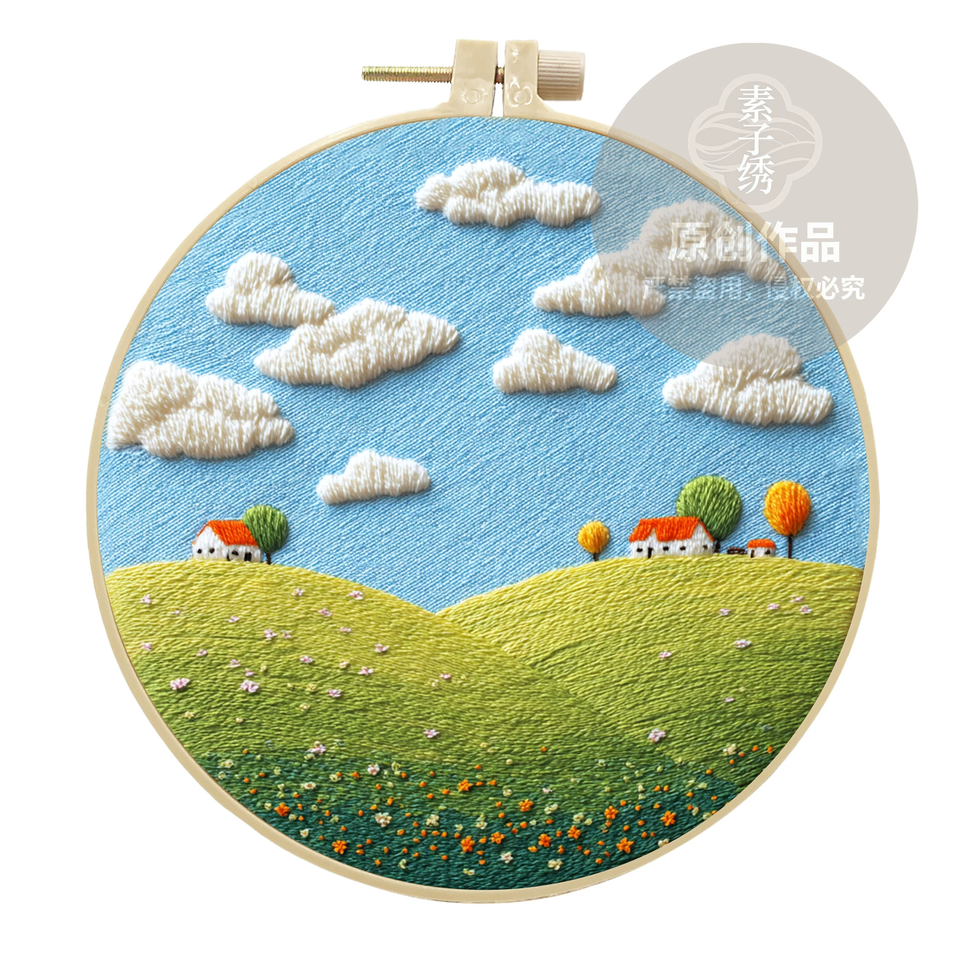 Genuine cloth, creative materials set, handmade, (Cross-border trading), with embroidery, English
