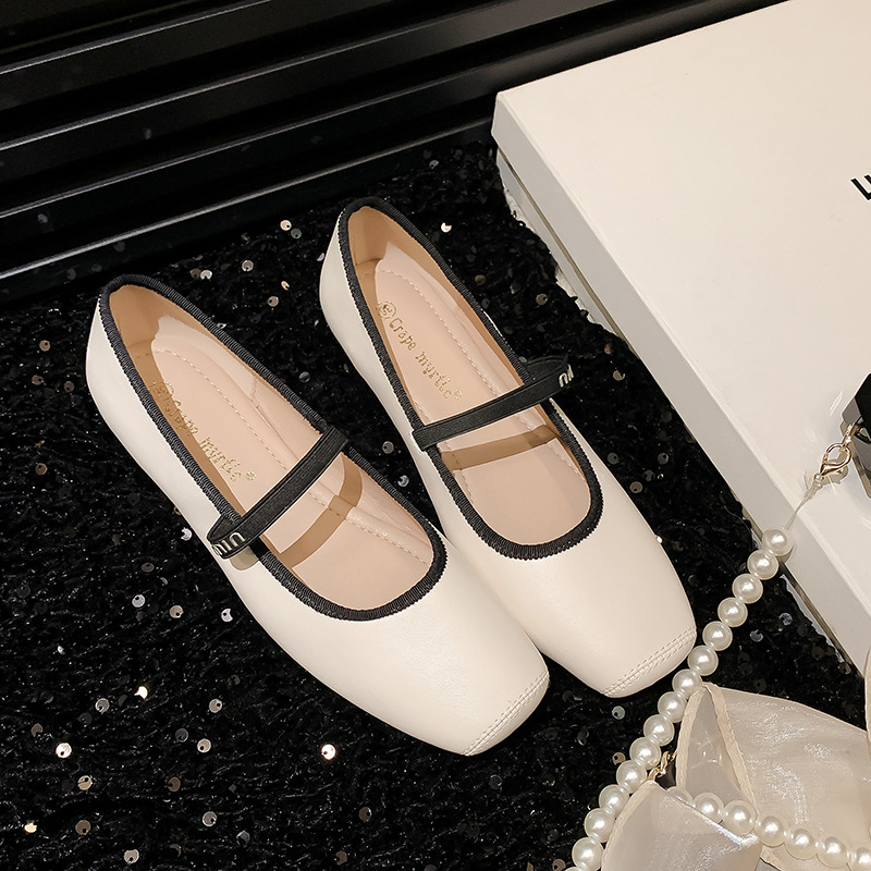 La madre de la uva se escapó, cariño ~ Cabeza cuadrada francesa con estilo de ballet salvaje Mary Jane zapatos planos mujer