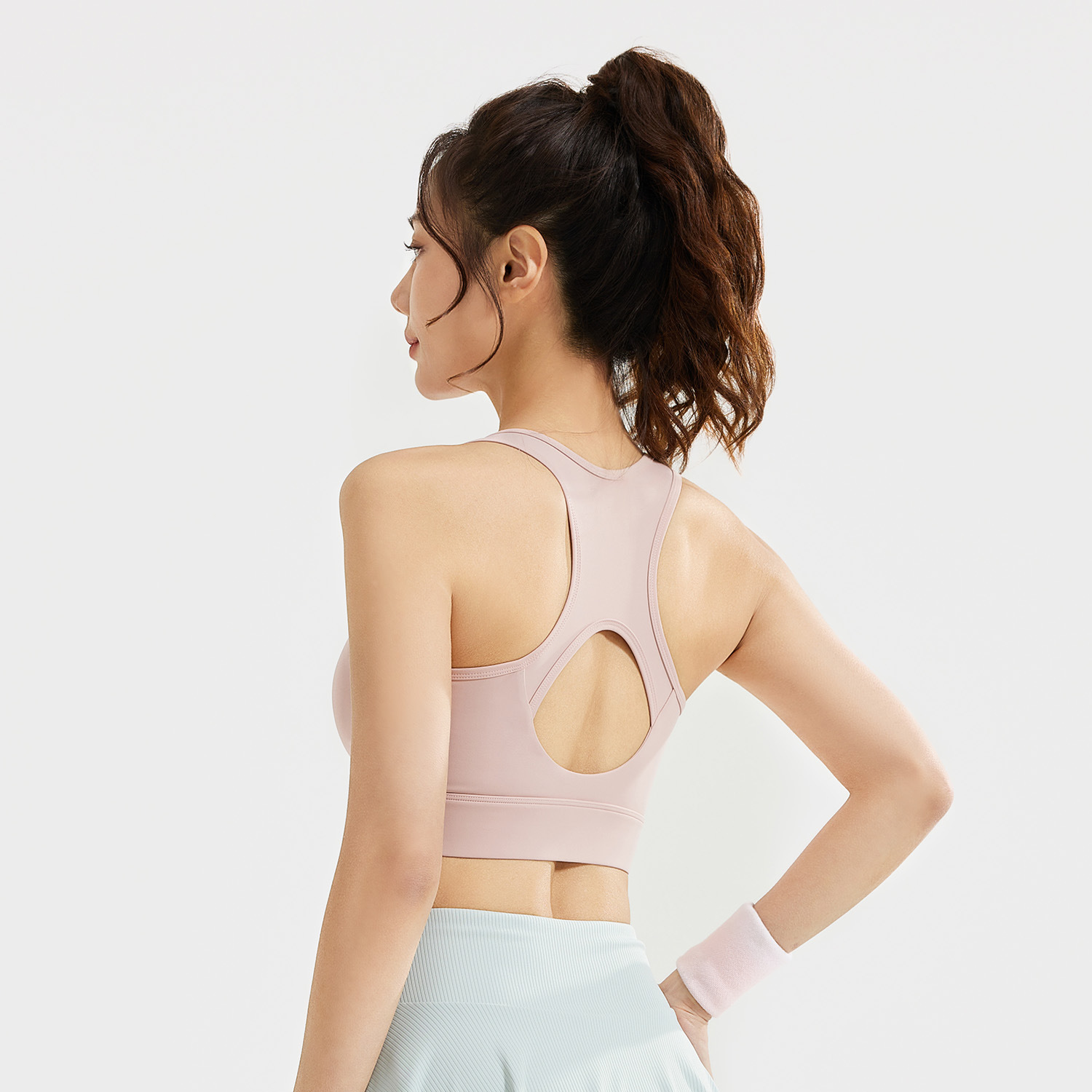 Sujetador deportivo arrugado con cremallera en la parte delantera de Juyitang, a prueba de golpes de verano para mujer, entrenamiento para correr, ropa interior deportiva para gimnasio