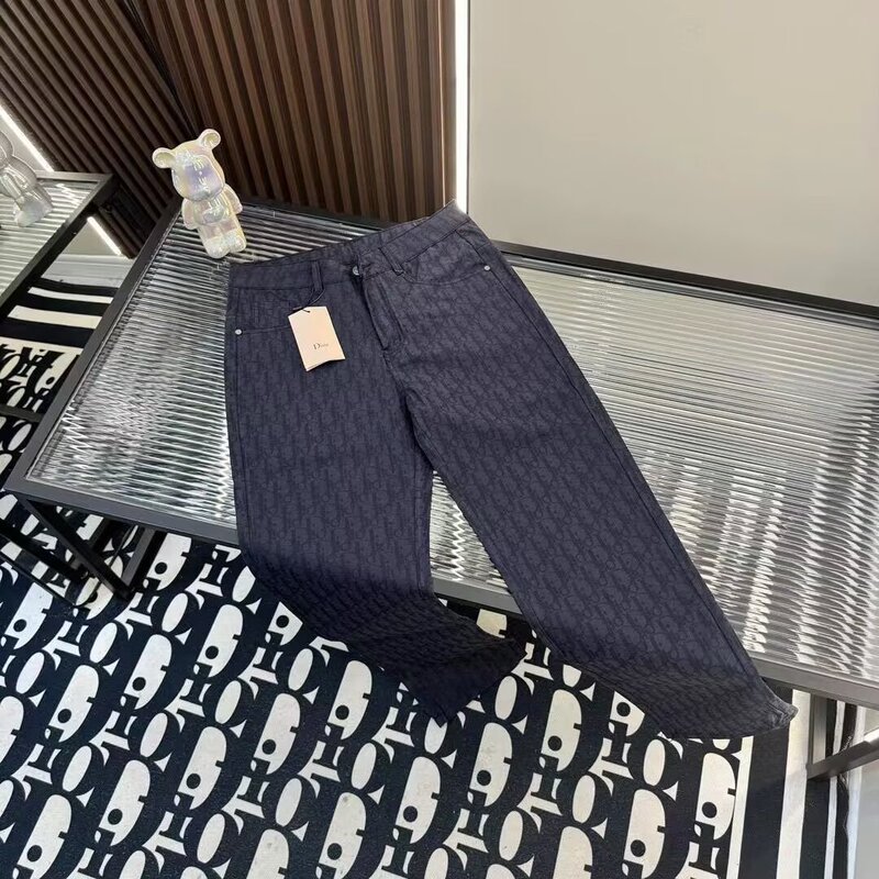 Cross-border Pants Men's Printed Jacquard Casual Pants Thin All-match Duffy Handsome American Trendy Men's Loose Denim Trendy Straight Pants Cross-border Pants Men's Printed Jacquard Casual Pants Thin All-match Duffy Handsome American Trendy Men's Loose Denim Trendy Straight Pants