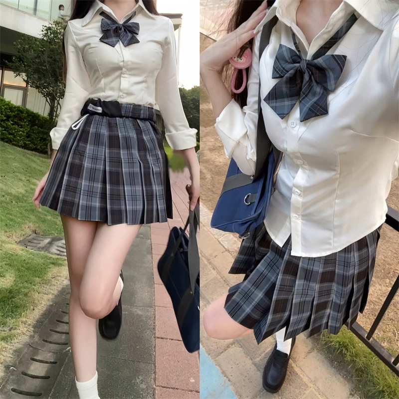 Otamachi jk униформа с плиссированной талией с прямыми рукавами, белая рубашка, костюм женской академии, тонкая стройная девушка