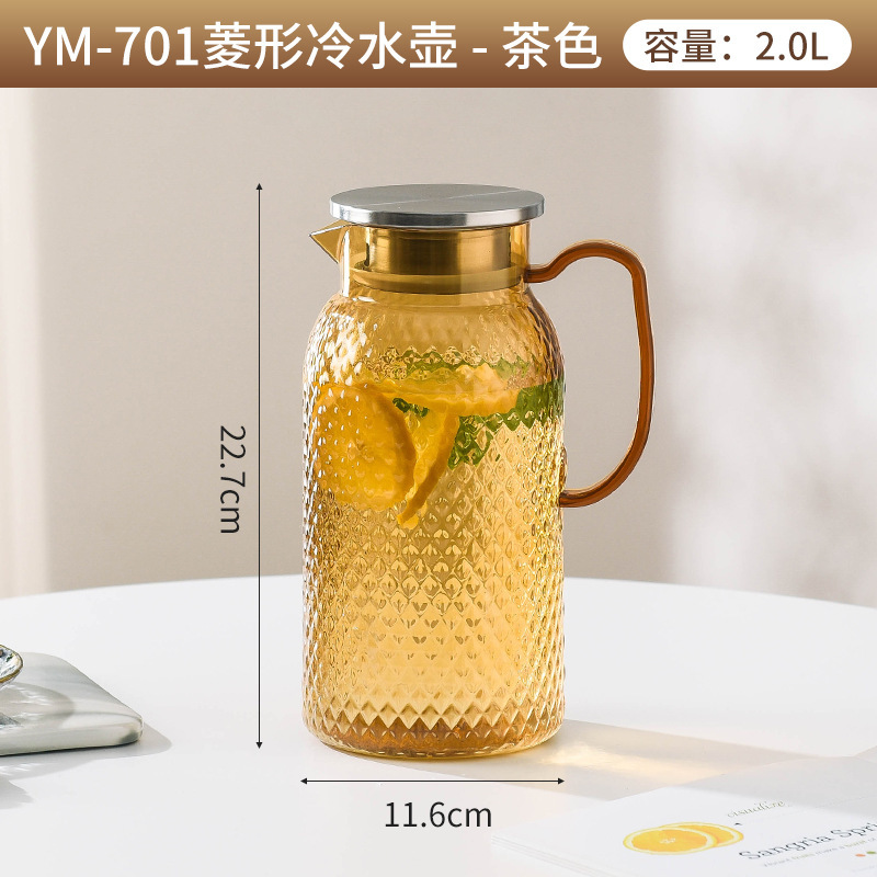 PC冷水壶加厚商用大容量饮料壶餐厅果汁壶酒吧KTV带盖亚克力水壶|undefined