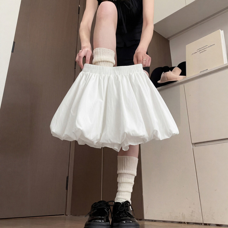 White Floral Shorts for Women, Summer High-Waisted A-Line Skirt, Plus-Size Casual Sports Lantern Skirt Pants White Floral Shorts for Women, Summer High-Waisted A-Line Skirt, Plus-Size Casual Sports Lantern Skirt Pants