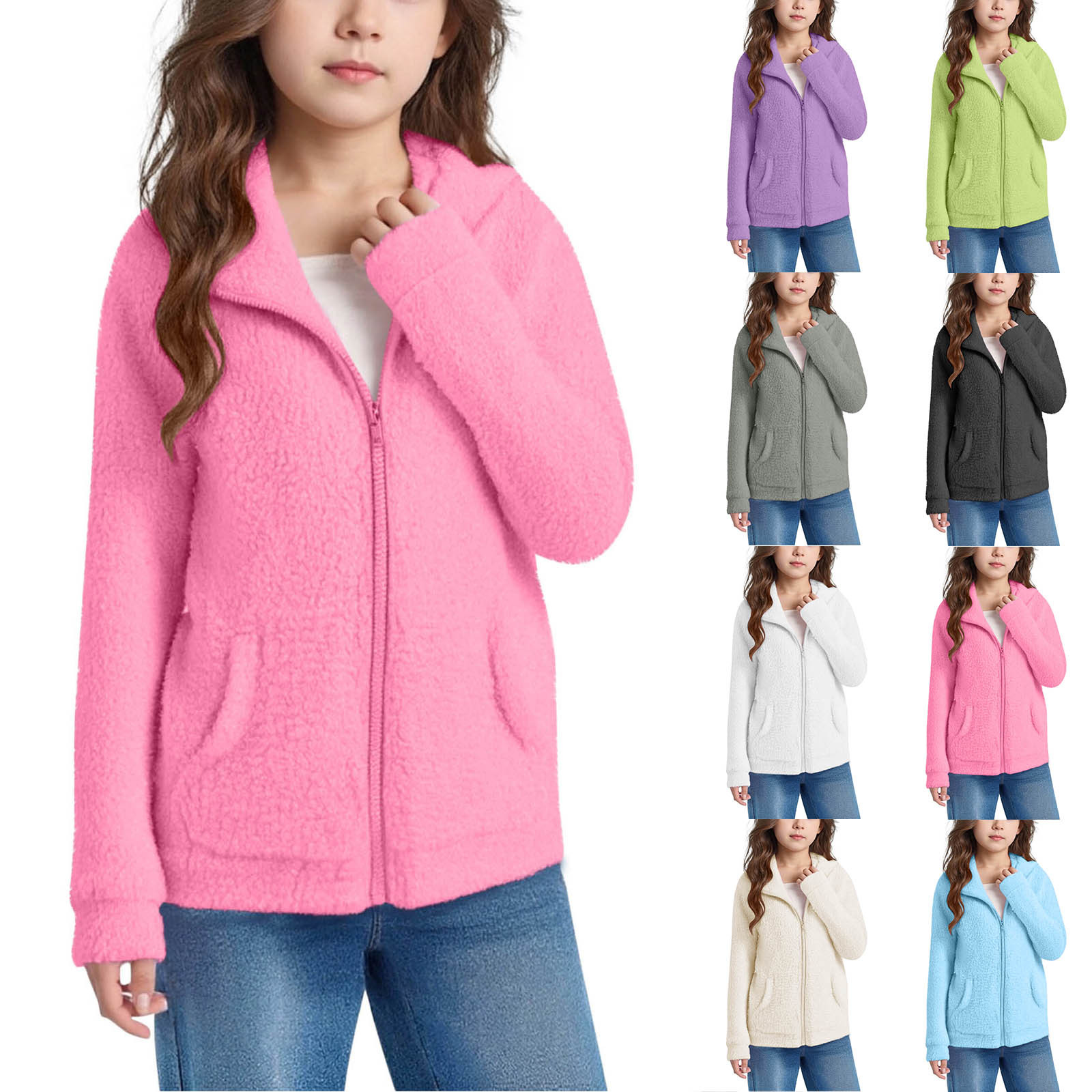 2025 Autumn European and American Cross-Border Amazon Autumn and Winter Warm Lamb Velvet Hooded Pocket