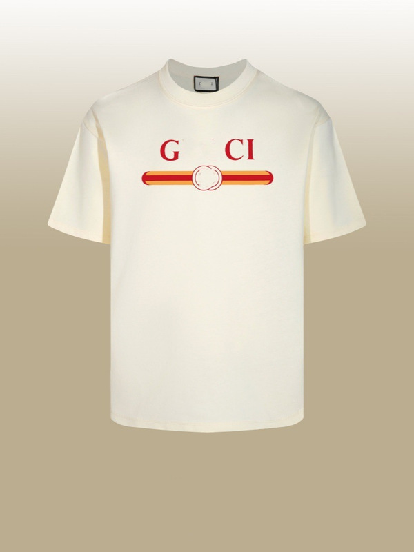 GU ジャンクション ハイバージョン 25SS 新文字 ダブルGプリント ウォッシュ加工 メンズ レディース 半袖Tシャツ 万能|undefined