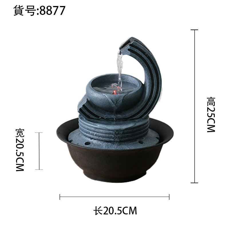 Sala de estar geométrica simple fuente de agua decoración feng shui bola agua paisaje artesanía Oficina escritorio decoración inauguración Ceremonia