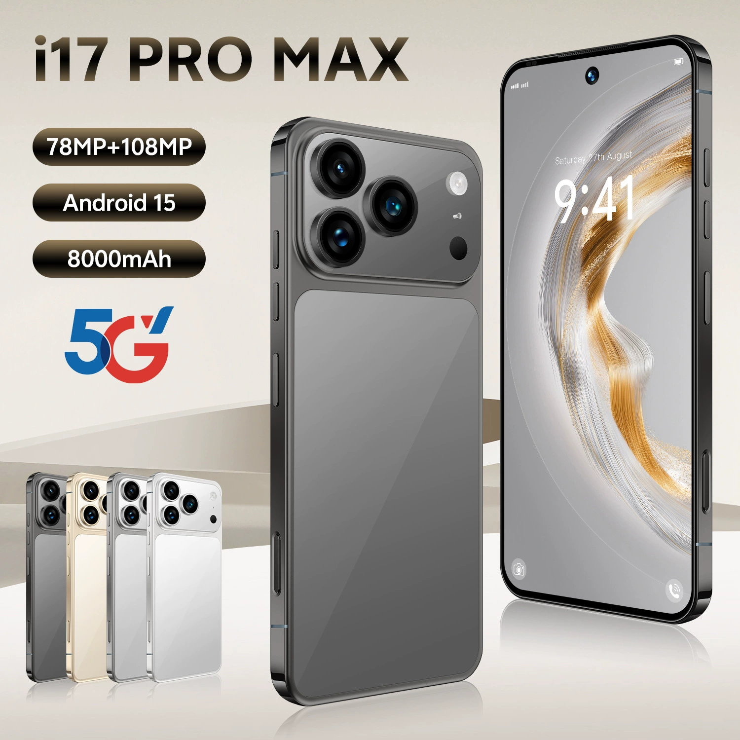 Смарт-часы, мобильный телефон, (международная торговля), intel core i17, 17 pro max, 4G, 7.3 дюйма, Android