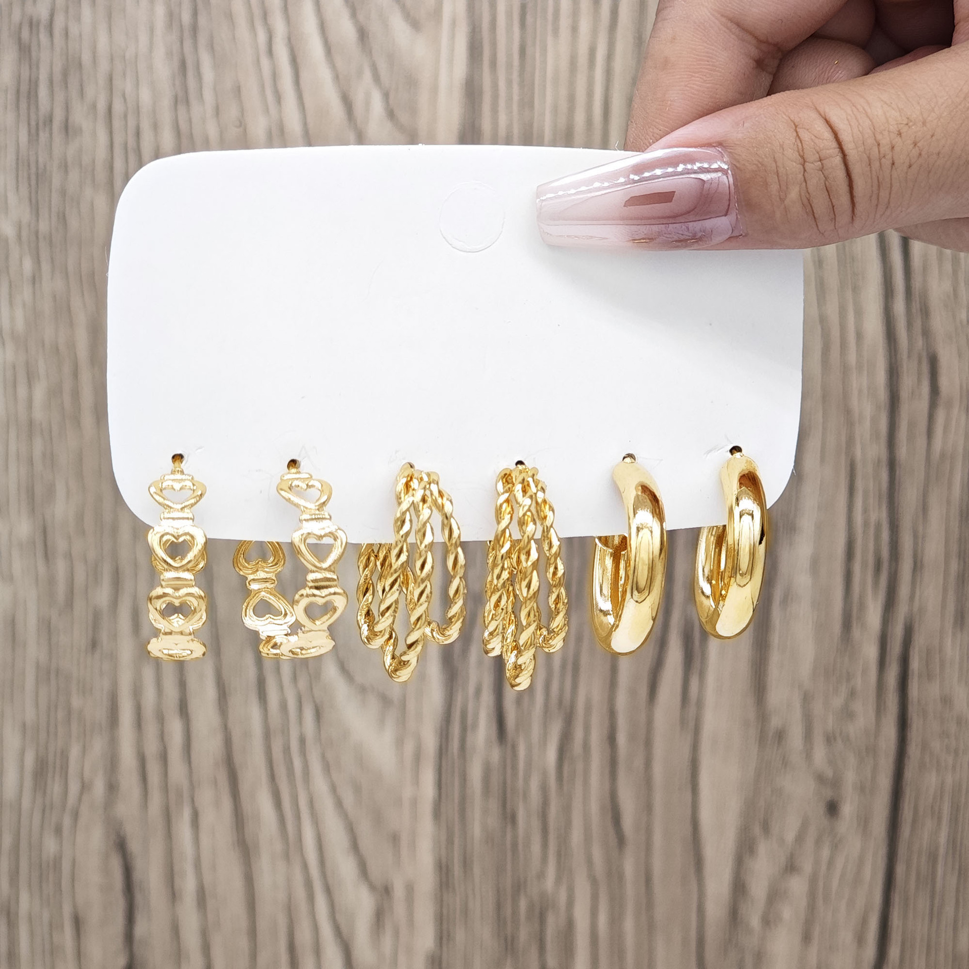 1 Set Quantity 1 Set Simple Style Classic Style Heart Shape Alloy Earrings