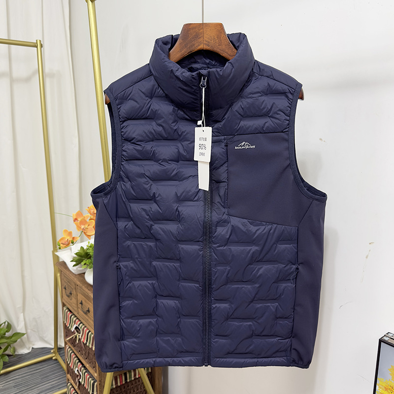 Down Vest Men's Casual Outer Wear 2025 Autum New Stand-Up Collar Versatile Inner Wear Laminated Warm Duck down Vest