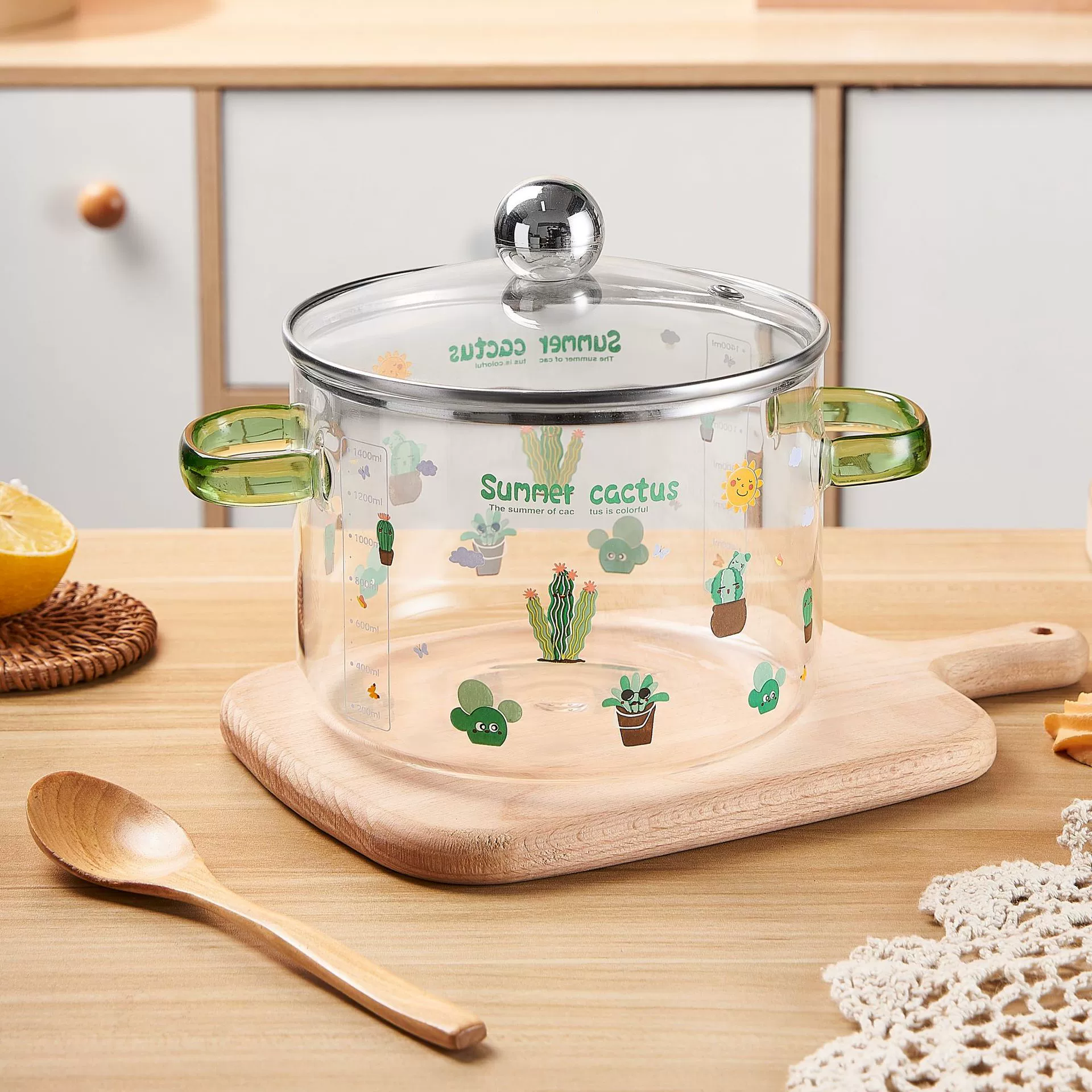 Высокоборосиликатное стекло жаростойкая бинауральная кастрюля