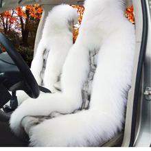 冬季狐狸毛汽车坐垫长毛绒保暖狐狸头皮毛一体真羊毛汽车靠背毛垫