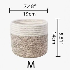 厂家批发编织家居杂物收纳筐家用玩具化妆品收纳篮棉布收纳筐现代