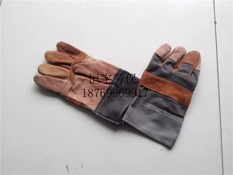 工厂二层电焊手套牛皮焊接手套微耐高温焊工防护劳保手套