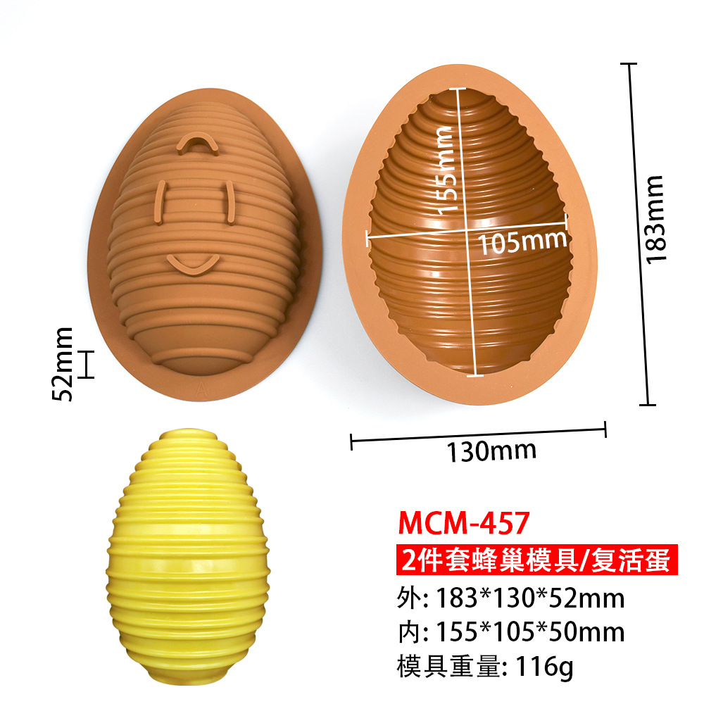 Pascua de dos piezas único semicírculo huevo mousse pastel molde DIY chocolate percusión silicona molde para hornear