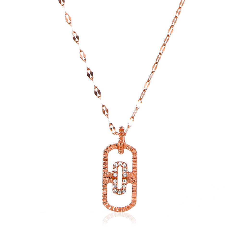 2021 New Paper Clip Collar Korean Version Versatile Fashion Hollow Square Pendant Necklace Autumn/Winter Sweater Chain_voghion.com
