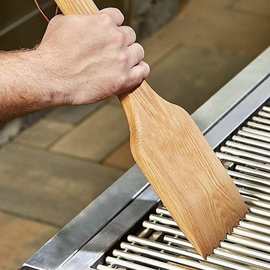 户外简约松木BBQ烧烤清洁刮板烧烤盘清洁工具木质烧烤铲