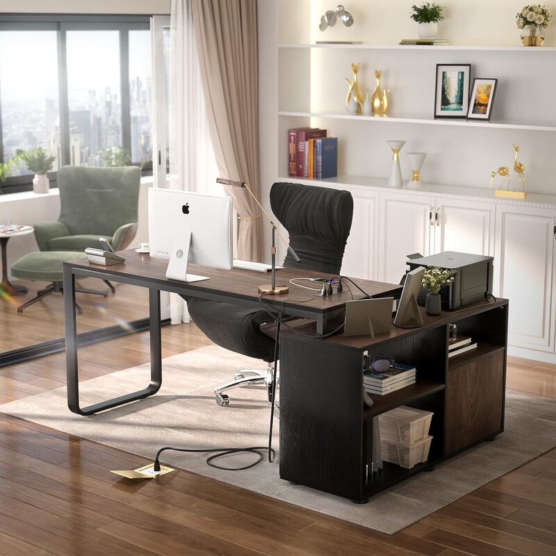 Amazon's Modern Minimalist Office Desk with Drawer Storage, Popular Cross-Border Home L-Shaped Computer Desk Amazon's Modern Minimalist Office Desk with Drawer Storage, Popular Cross-Border Home L-Shaped Computer Desk
