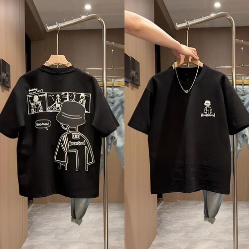 Boys' Summer T-shirt 2025 New Fashionable Summer for Middle and Big Boys Trendy Boys' Short Sleeve Casual Fashion 