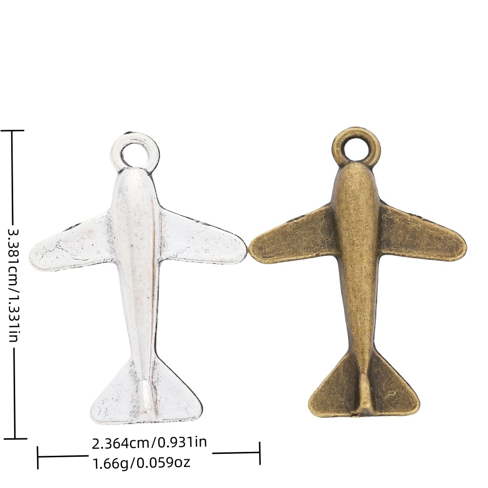 DIY饰品配件复古合金 飞机 挂件两色可选 zakka批发厂家直销3430