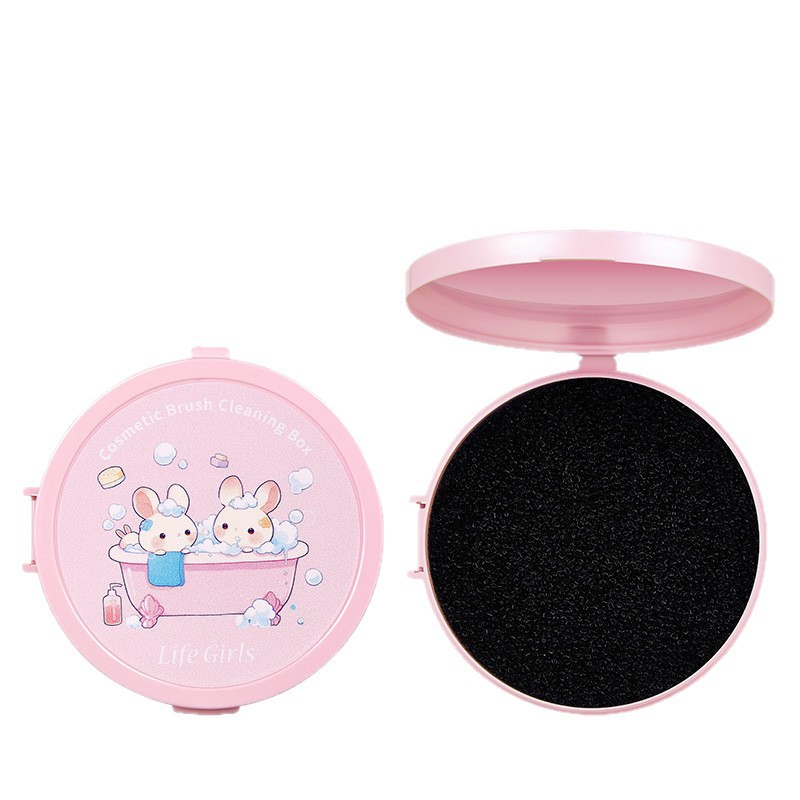 LifeGirls caja de limpieza de pinceles de maquillaje limpieza rápida caja de limpieza en seco sin lavado cepillo de maquillaje de limpieza herramienta de cepillo de esponja