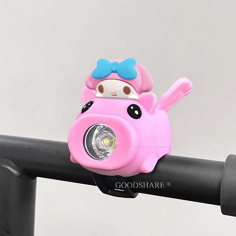 子供用自転車ライト、ナイトライディングライト、かわいい漫画kt猫マウンテンバイクバランスフロントライトツーインワンホーンアクセサリー|undefined