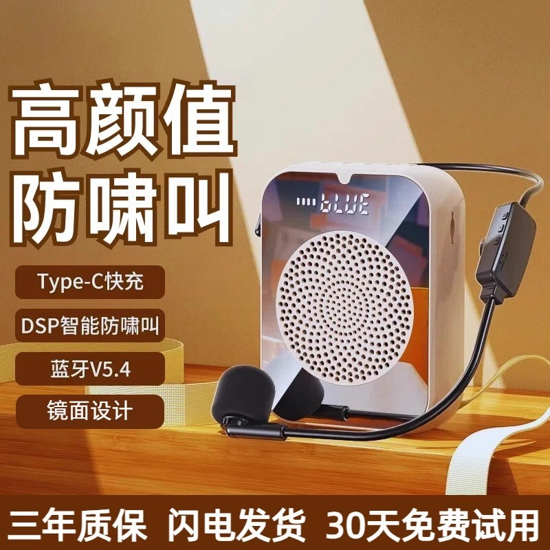 新款镜面小蜜蜂扩音器无线有线两用教师上课导游叫卖大音量无啸叫|undefined