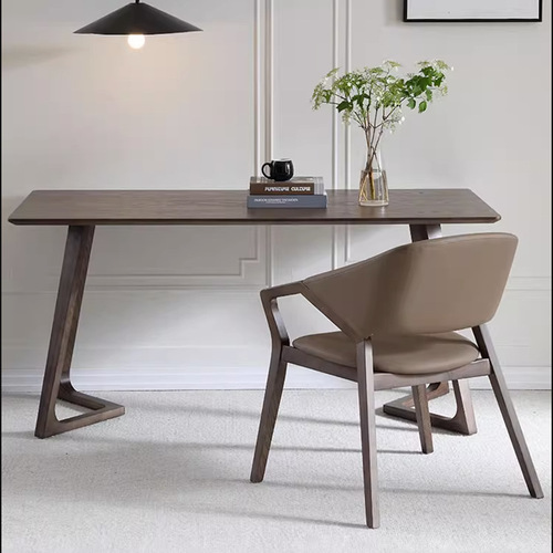 Italian minimalist white wax wood solid wood dining chair home dining chair guesthouse designer armrest back chair Nordic chair 