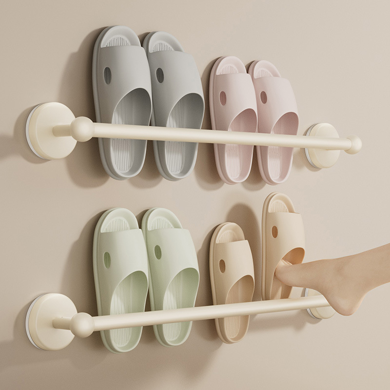 Suction Cup Slipper Rack Toilet Bathroom Wall Storage Rack Bathroom Wall-Mounted Storage Rack Bathroom Slipper Rack