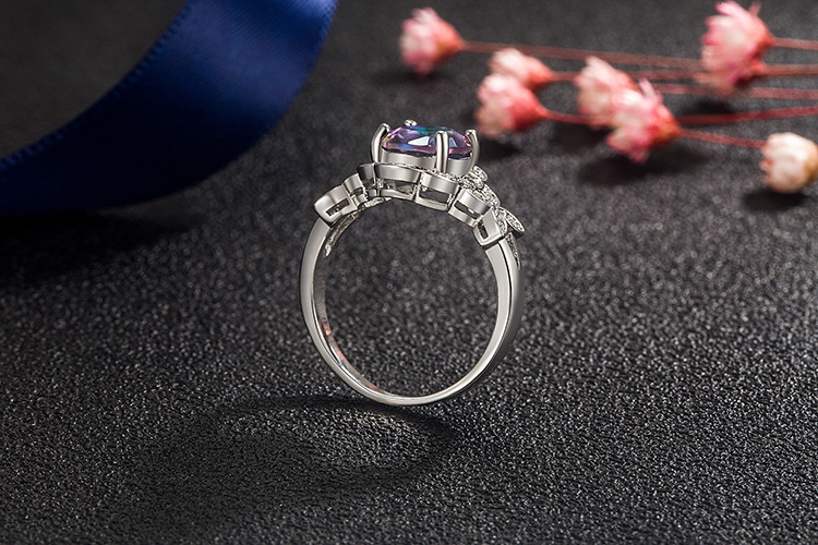 Fashion Horse Eye Copper Rings Inlay Zircon Copper Rings