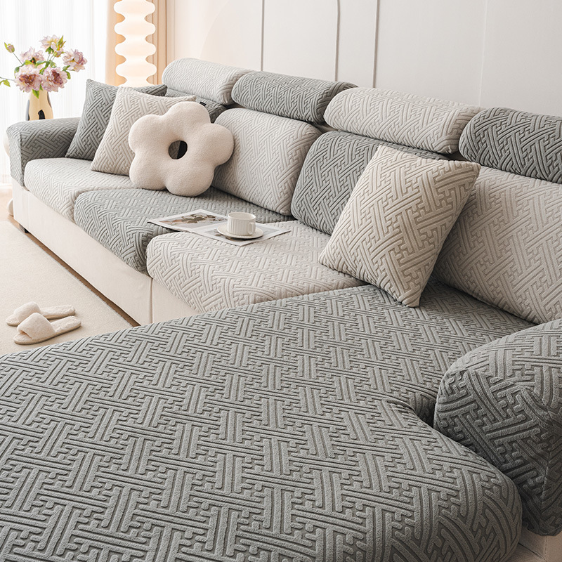 Funda de sofá elástico de terciopelo jacquard Funda universal con todo incluido Funda de sofá anti-gato universal de cuatro estaciones Funda de sofá universal