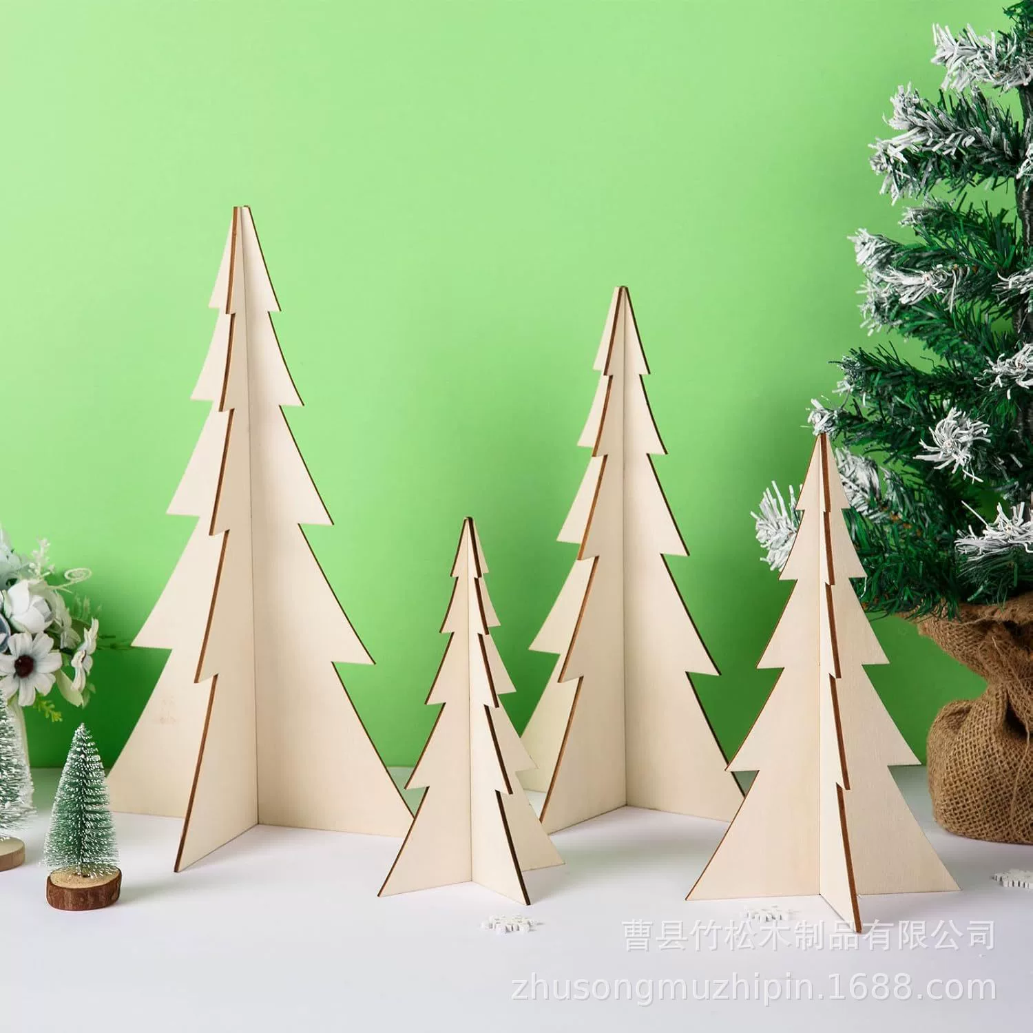 Трансграничное рождественское украшение, ретро деревянная снежинка, пятиконечная звезда, декоративная подвеска, подвеска на елку, рождественские украшения