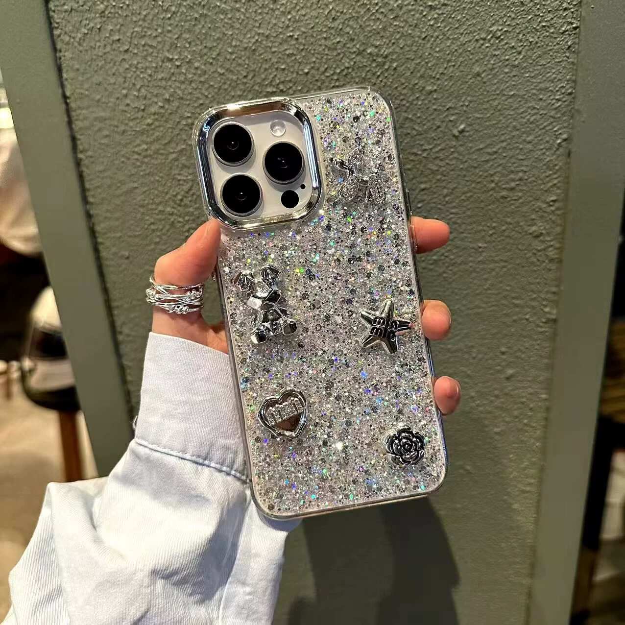 Клей-глянец пудра подходит для чехла OPPORENO14 мобильного телефона VIVOX200 трехмерный медвежонок любовь Y300PRO мягкий A5