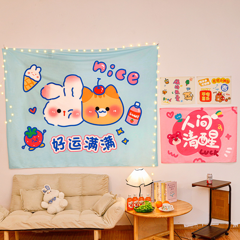 크리 에이 티브 영감 텍스트 배경 천 소녀의 침실 머리맡 장식 태피스트리 임대 개조 DIY 벽 천으로 장식 매달려