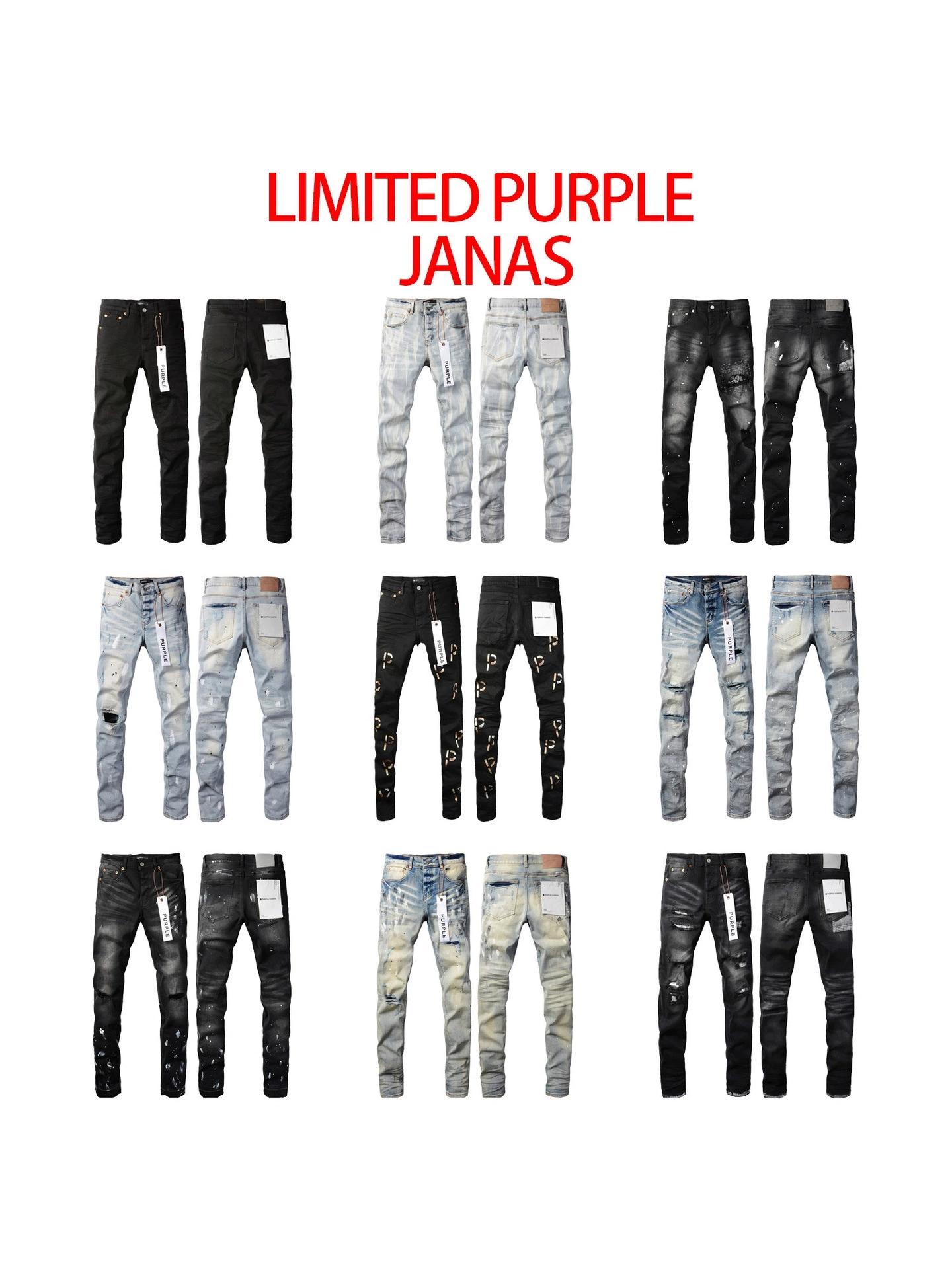Джинсы (LIMITED PURPLE) рваные узкие с зауженным низом, модный потертый эффект, размеры 28–40