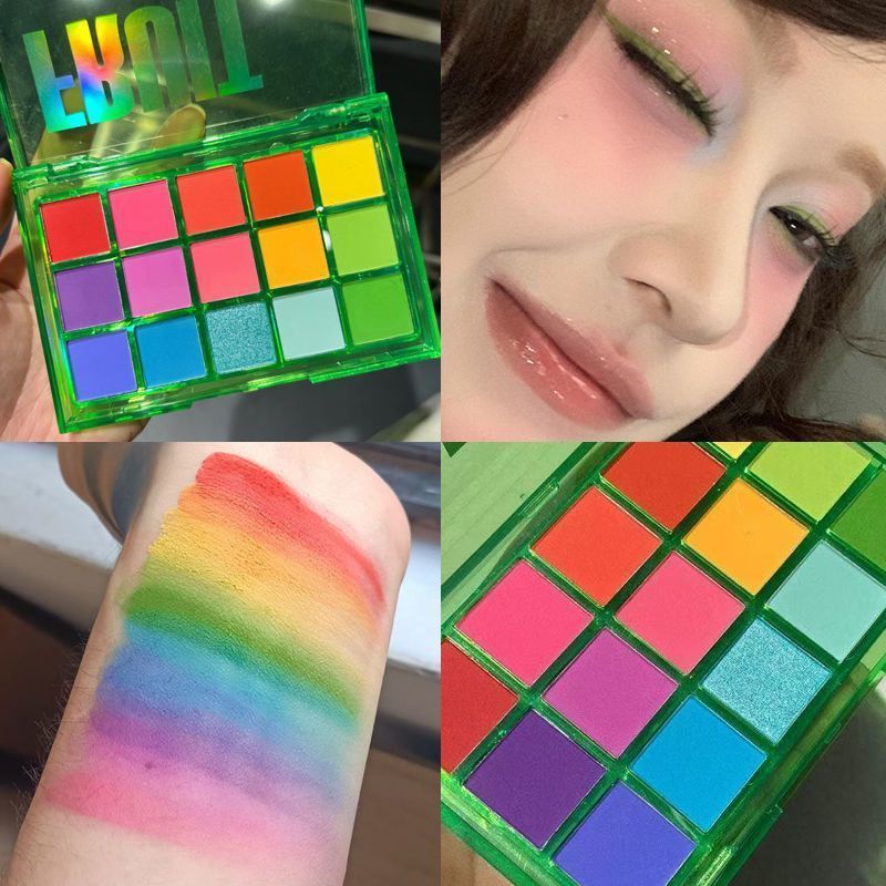 代发包邮~15色马卡龙眼影盘多色cos玩妆珠光哑光大地色彩色彩妆盘|undefined