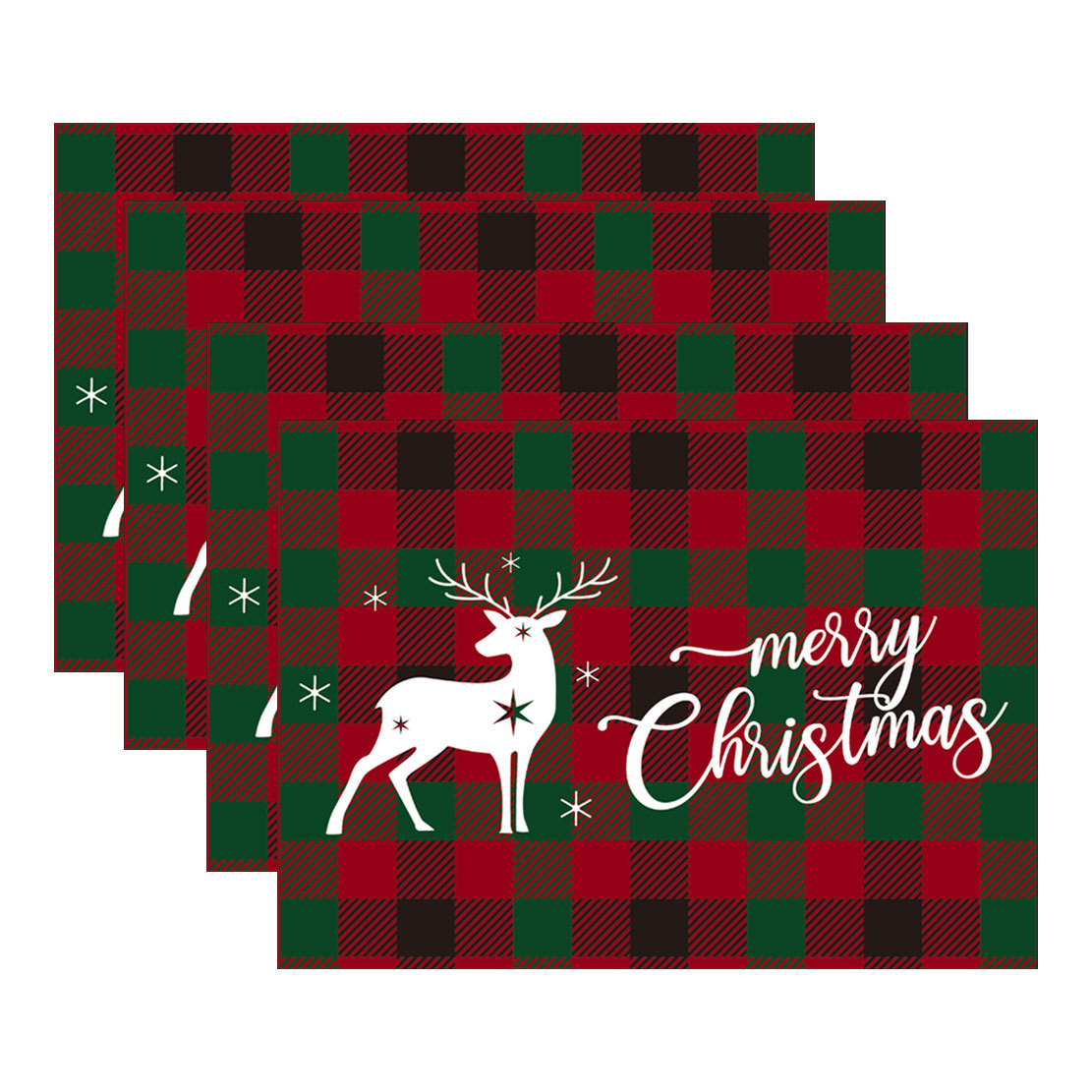 almohadilla de Navidad cuadrado inglés almohadilla de aislamiento térmico árbol de Navidad mesa de comedor festivales decoración del hogar impresión almohadilla de comedor occidental mayorista