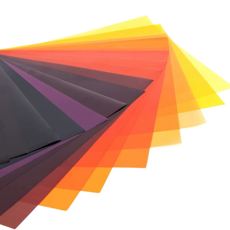 Оптовая продажа: цветные светофильтры для фотосъемки, фильтры для освещения, регулировка цветовой температуры, сценическое цветное освещение, 20 цветов, 40*50 см