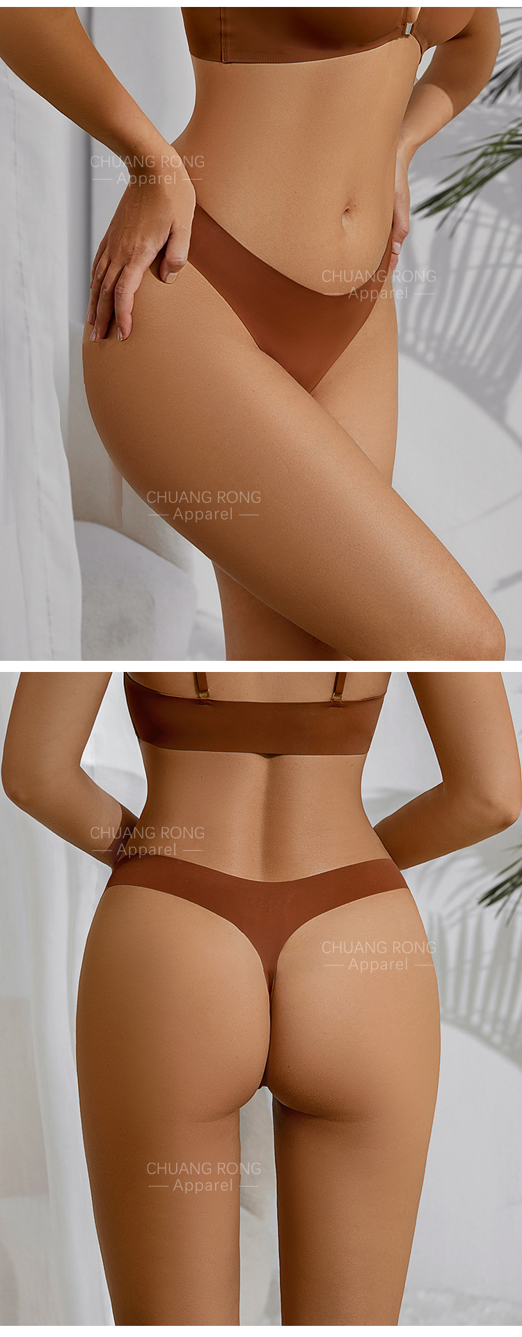 Solid Color Sport Style Ice Silk Nylon Seamless Yoga Sports All Seasons Low Waist Panties Panties display picture 3