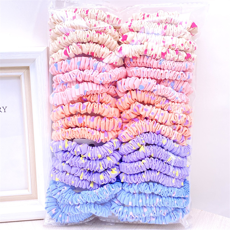 Internet celebridad Tarjeta de intestino delgado anillo de pelo malla floral artístico fresco retro francés dulce accesorios para el cabello anillo de intestino pequeño cuerda de pelo