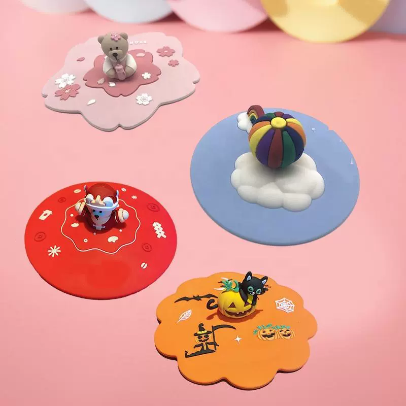 Силиконовая крышка для стакана с мультяшным рисунком, креативная PVC-кукла, пылезащитный чехол, по индивидуальному заказу