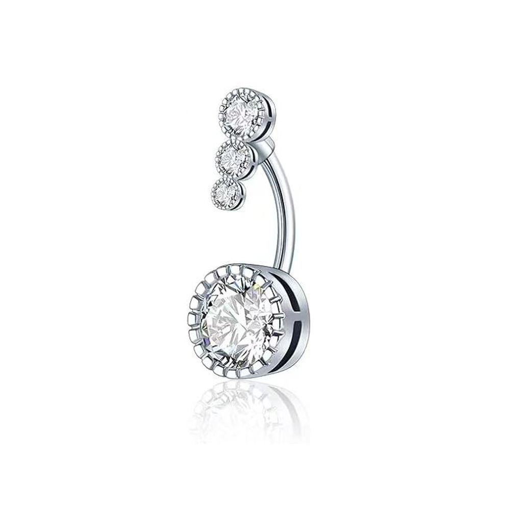 9つのステンレスのへその輪の組み合わせの銅はジルコンの水滴のへその輪の円形のハート型のへその釘のメーカーの現物を入れます。