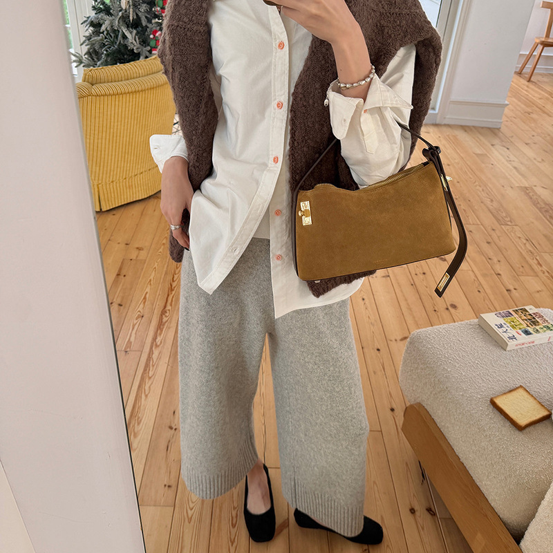 Septwe Early Spring Versatile Light Gray Elastic Waist Ribbed Knit Cropped Pants 2026 Spring New Casual Pants Septwe Early Spring Versatile Light Gray Elastic Waist Ribbed Knit Cropped Pants 2026 Spring New Casual Pants