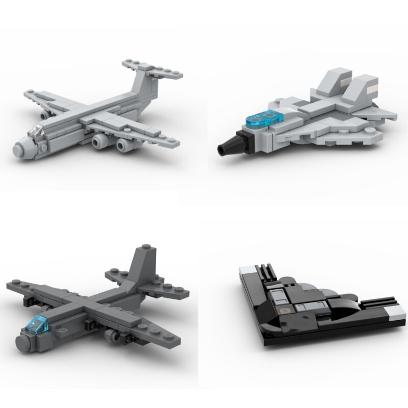Moc Aircraft Building Blocks Mini Military Fighter Air Transport Ghost Bomber Model Assembled Toys Moc Aircraft Building Blocks Mini Military Fighter Air Transport Ghost Bomber Model Assembled Toys