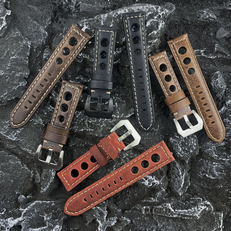 Chubby sea leather strap cowhide three-hole fit Huawei GT2 3 4Pro Xiaomi S1 Color smart watch Chubby sea leather strap cowhide three-hole fit Huawei GT2 3 4Pro Xiaomi S1 Color smart watch